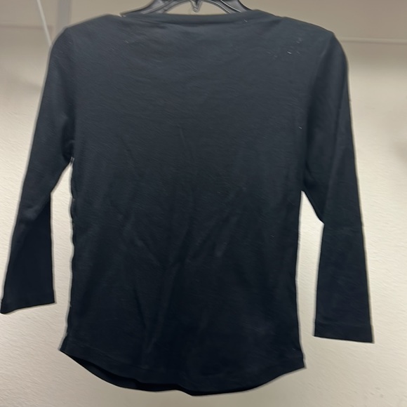 New York and Company, 100% cotton, black three-quarter sleeve top - Picture 3 of 5